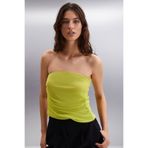 ETHIQUET JOVANKA Kadın Çift Kat Tül Mesh Straplez Lime Bluz