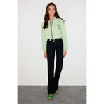 ETHIQUET SILK Crop Yeşil Sweatshirt