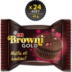 Eti Browni Gold 45 g x 24 Vişneli Çikolatalı Kek, Yoğun Çikolata ve Vişne Sosu İçeren Atıştırmalık