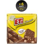 Eti Karamelli Patlaklı Sütlü Kare Çikolata 57 g x 6 Adet - 57 gr
