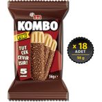 Eti Kombo Kavrulmuş Hindistan Cevizi ve Çikolata Kaplamalı Bisküvi 56 g 18'li Ekonomik Paket