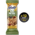Eti Lifalif Kuru Meyveli Yulaf Bar 35 g x 12 Şeker İlavesiz Doğal Lif Kaynağı Lezzetli Atıştırmalık