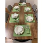 Etifa Tekstil Etifa 12 Parça Supla & Peçete Çeyiz Seti – 6 Kişilik Yeşil Supla Takımı, Leke Tutmaz - 32 x 44 cm