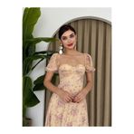 ETİKAFASHION Edolika ŞİFON KUMAŞ DİJİTAL DESEN BASKILI ELBİSE