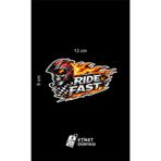 Etiket Dünyası Ride Fast Folyo Sticker – Motosiklet, Kask & Laptop Uyumlu (13x8 cm)