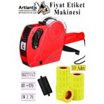 Etiket Makinesi Kırmızı 1 Adet Sarı Fiyat Etiketi 10 Rulo Sekiz Haneli Fiyat Etiketi Makinası Lira Dolar Euro Dayanıklı