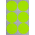 Etiket Neon Sarı 50 mm Yuvarlak Etiket - 5 cm Sticker 72 Adet Royal Green