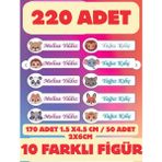 Etiketçi Paşa Aslanlı Okul Etiketi Kalite 230 Adet Kişiye Özel Isimli Defter Kalem M&ro Okul Etiketi Sticker