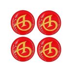 Etiketçilere Özel Daimler Tasarım Kırmızı - Sarı Jant Göbeği Damla Sticker -