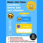 Etiketim Brawl Starstemalı Okul Etiketi