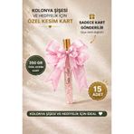 ETİKETİM Fiyonk Desenli Kolonya Şişesi Kartı Pembe - 15 ADET /Hediyelik-Doğum Günü