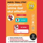 Etiketim Marvel Temalı Isme Özel Okul Etiketi