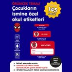 Etiketim Örümcek Adam Temalı Isme Özel Okul Etiketi