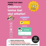 Etiketim Power Puff Temalı Isme Özel Okul Etiketi