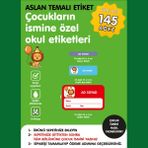 Etiketim Sevimli Aslan Temalı Okul Etiketi
