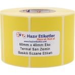 Etiketler , Hazır Al Hızlı Al Tarif Etiketi Eko Termal 60MM x 40MM Ruloda 1000 Adet 40MM Kuka Çapında, Reçete