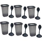 Etiketli 6 Lı Kendinden Kaşıklı Baharatlık Seti Plastik Baharatlık Kutusu, Kendinden Kaşıklı, 400 ml Hacimli