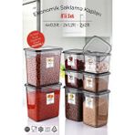 Etiketli 8'li Antrasit Ekonomik Kırılmaz Saklama Kabı Seti 4x0,5/2x1,2/2x2 Lt. - 10 x 15 cm