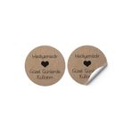 etikettcim Sticker Kuşe (3x3cm) 100 Adet Yuvarlak Kesim -hediyemizdir Kraft Görünümlü-