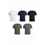 Etikmen 5'li Premium %100 Organik Pamuk Basic Slimfit Beyaz-Haki-Siyah-Lacivert-Füme Erkek Tişört