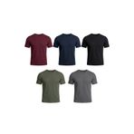 Etikmen 5'li Premium %100 Organik Pamuk Basic Slimfit Haki-Siyah-Lacivert-Bordo-Füme Erkek Tişört