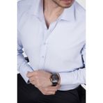 Etikmen Açık Mavi Saten Slimfit Erkek Gömlek - Mavi. - XL