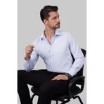 Etikmen Açık Mavi Saten Slimfit Erkek Gömlek