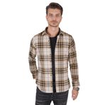 Etikmen Beyaz Kahve Çizgili Oduncu Hediye Kutulu Erkek Gömlek M