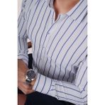 Etikmen Beyaz Mavi Çizgili Slimfit Erkek Gömlek