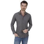 Etikmen Füme Düz Oduncu Slimfit Hediye Kutulu Erkek Gömlek M