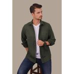 Etikmen Haki Düz Oversize Oduncu Erkek Gömlek