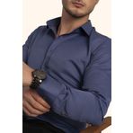 Etikmen İndigo Kahve Düğmeli Slimfit Erkek Gömlek