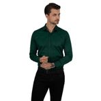 Etikmen Kına Yeşili Kare Düğmeli Slimfit Hediye Kutulu Erkek Gömlek L