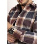 Etikmen Lacivert Bordo Desenli Slimfit Oduncu Erkek Gömlek