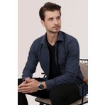 Etikmen Lacivert Düz Oduncu Slimfit Erkek Gömlek