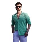 Etikmen Mint Yeşili Keten Apaj Yaka Relax Fit Hediye Kutulu Erkek Gömlek XXL
