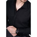 Etikmen Optik Siyah Slimfit Erkek Gömlek - XL