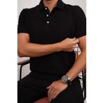 Etikmen Siyah Yaka Desenli Erkek Polo Yaka Tişört
