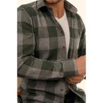 Etikmen Yeşil Gri Dama Desenli Slimfit Oduncu Erkek Gömlek - 2XL