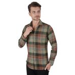 Etikmen Yeşil Kahve Slimfit Oduncu Hediye Kutulu Erkek Gömlek M