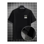 ETİLER COLLECTION Erkek Dağ Grafikli Tişört, Yaz Için Büyük Beden Rahat T-shirt - Siyah