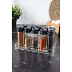 Etka Dizayn Aromis 10’lu Cam Baharatlık Seti – 105 cc Siyah Kapaklı + Şeffaf Akrilik Stand