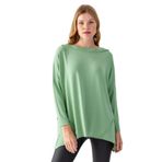 EtkiModa Kadın Su Yeşili Eteği Asimetrik Salaş Kesim Basic Tunik Su Yeşili L