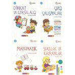 Etkinlik Kitapları Seti +48 Ay 4 Yaş ve Üzeri 4 Kitap (Dikkat ve Görsel Algı+Çizgi Çalışmaları+Matematik+Şekiller ve Kavramlar)