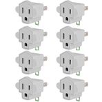 ETL Listeli 3 ila 2 Uçlu Dönüştürücü Polarize Topraklama Adaptörü, JACKYLED 3 Uçlu 2 Uçlu Adaptör Fişi Ateşe Dayanıklı Malzeme 450 °F Dayanıklı Duvar Prizleri Ev Aletleri için Fiş, 8'li Paket