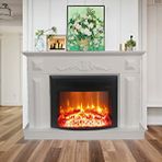 EtnaDecor Royal İki Kademeli Isıtıcı Fanlı Bluetooth ve Ses Efektli Elektrikli şömine Beyaz