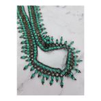 Etnik Bohem Kum Kristal Boncuk El Yapımı Salkım Yeşil Kolye