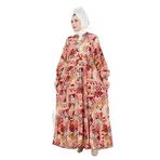 Etnik Desen Robalı Elbise-Bordo