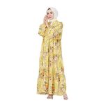 Etnik Desen Robalı Elbise-Sarı