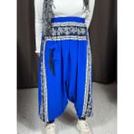 Etnik Desenli Rahat Şalvar Pantolon - 04G-Mavi - Standart
